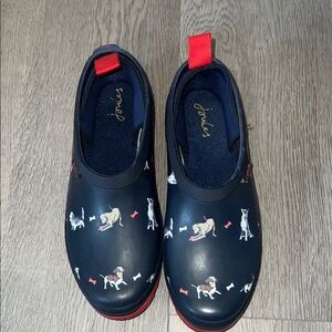 Joules Women’s ' Navy and Red Dog Print Boots